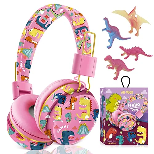 QearFun Dinosaur Bluetooth Headphones - Over-Ear Mic & 3.5mm Jack