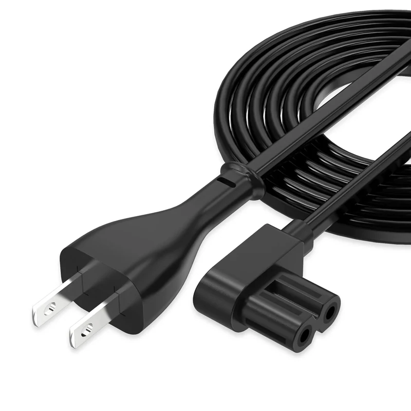 AGVEE 12ft 90 degrees L-Shaped Power Cord UL C7 C8 for Samsung LG Sony Vizio