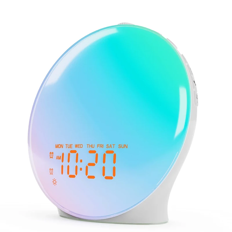 JALL Sunrise Alarm Clock - 17 Nightlights, FM Radio, Dual Alarms