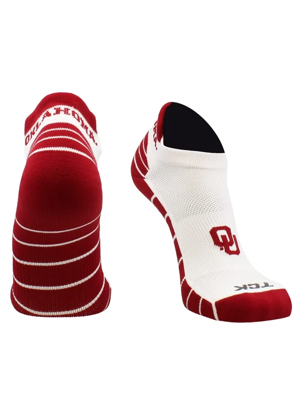 OU Oklahoma Sooners Golf Socks with Tab (White/Crimson, Medium)