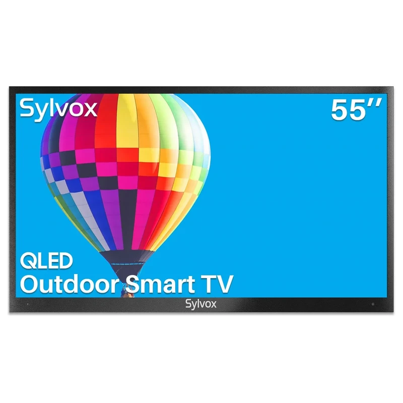 SYLVOX 55 Inch Outdoor QLED TV, Smart TV with Alexa Built-in, 4K UHD, High Brightness, Bluetooth & WiFi Support, Waterproof for Outdoor Use (DeckPro Series)