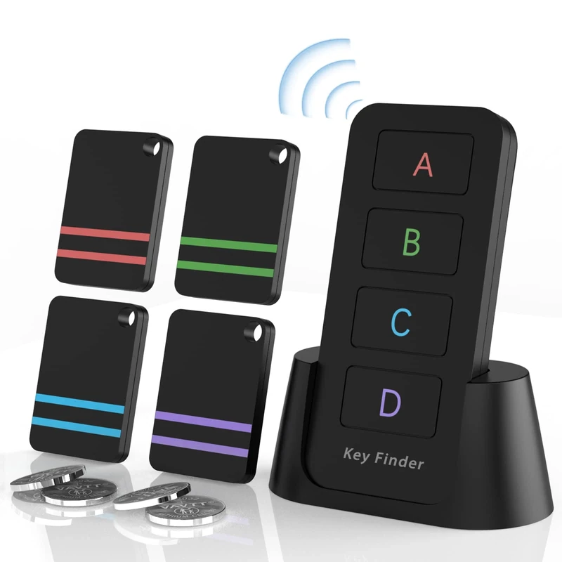 Jegoteer Finder - 120ft RF Key Tracker, 80dB Beep, Pack of 4