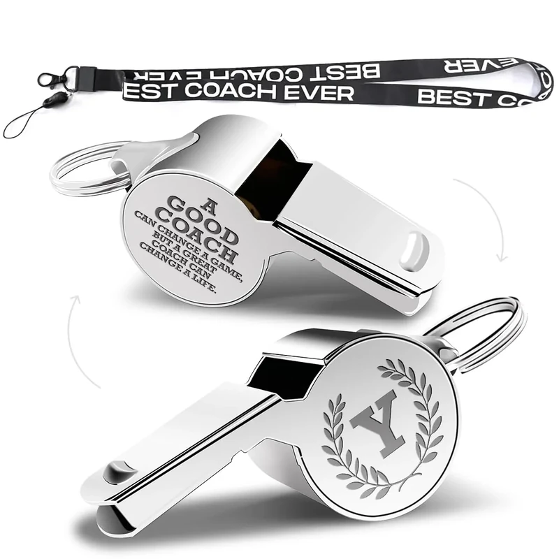 Letters Coach Gifts, Whistle for Coaches, Whistle Emergency, Thank You Coach Gifts, Coaches Whistle with Lanyard Cheer Coach Gift for Men Women Teachers Referees School Sports Coach Outdoor, Letter Y