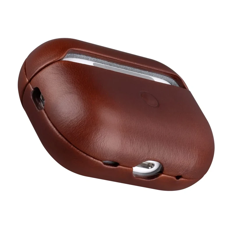 Maogoam Leather Case for AirPods Pro 2 - Retro Crystal Oil Wax, LED