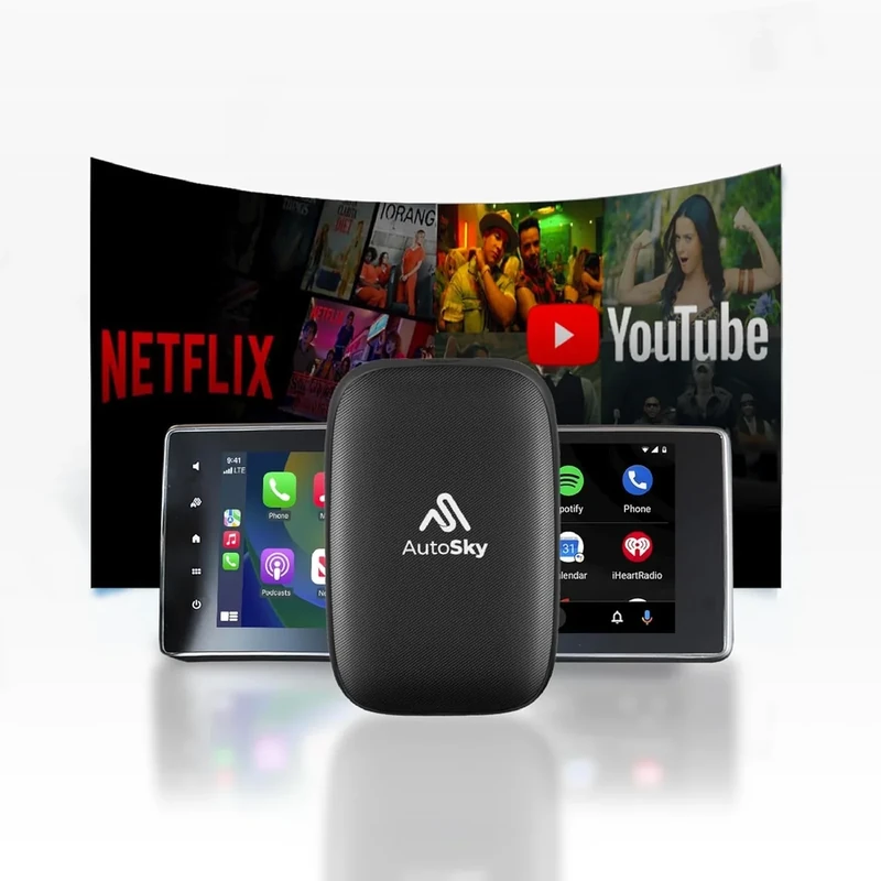 AutoSky AI Box - Wireless CarPlay & Android Auto, Netflix, YouTube