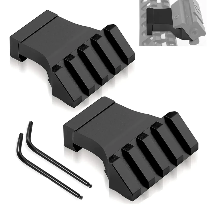 Bontok Picatinny Offset Rail Mounts, 45 Degree Picatinny Offset Aluminum Rail Low Profile Mount for lashlight Laser Sights Optics