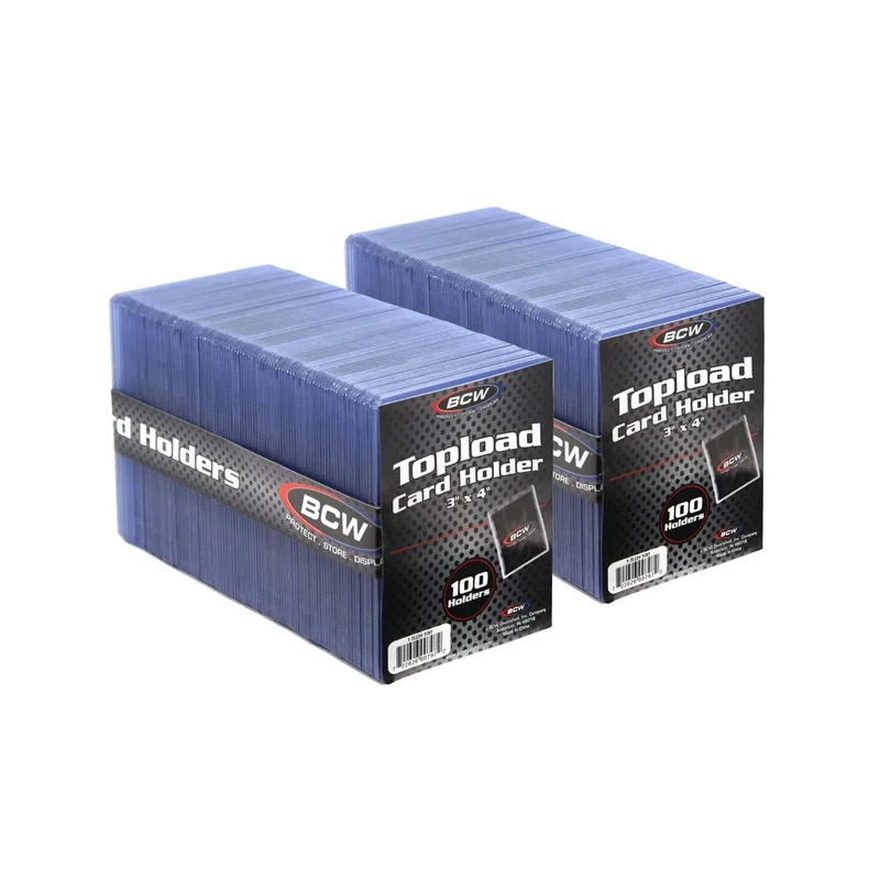 BCW 3x4 Standard Topload Card Holders | 200 Pack | Rigid Toploaders for Cards | Standard Trading Card Toploaders for Baseball, Pokémon, MTG, Sports Cards | Holds Up to 20 pt