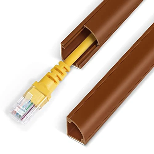 ZhiYo 85in Cable Concealer - 5 Corner Ducts 17in each, Paintable Brown
