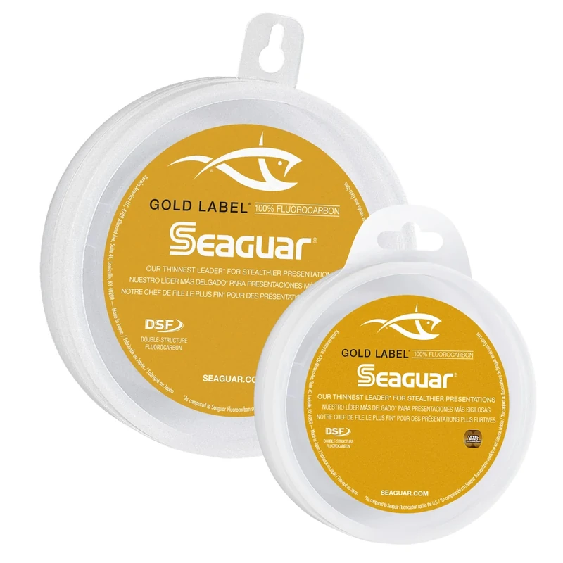 Seaguar Gold Label 100% Fluorocarbon Fishing Line leader, 12lb Break Strength, 50yds, Clear - 12GL50