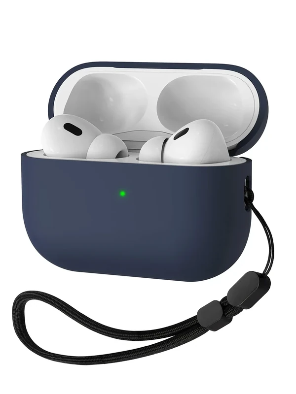 Liquid Silicone Case for AirPods Pro 2, Triple Layer Hybrid Protective Hard Case Shockproof Cover Compatible with AirPods Pro 2nd Generation(Midnight Blue)