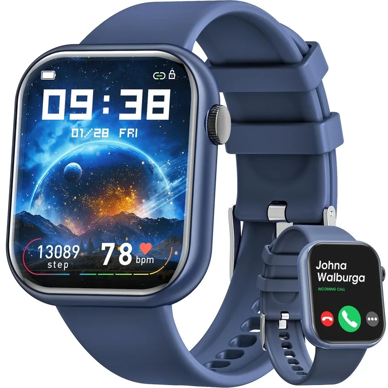 Hwagol 1.85" Smart Watch - DIY Dials, Call, Voice Assistant, Fitness