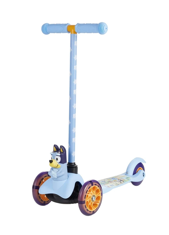 Self Balancing Toddler Scooter with Light-Up Wheels - Extra Wide Deck, 3 Wheel Platform, Foot Activated Brake, 75 Lbs Limit, Scooter for Kids Ages 3-5