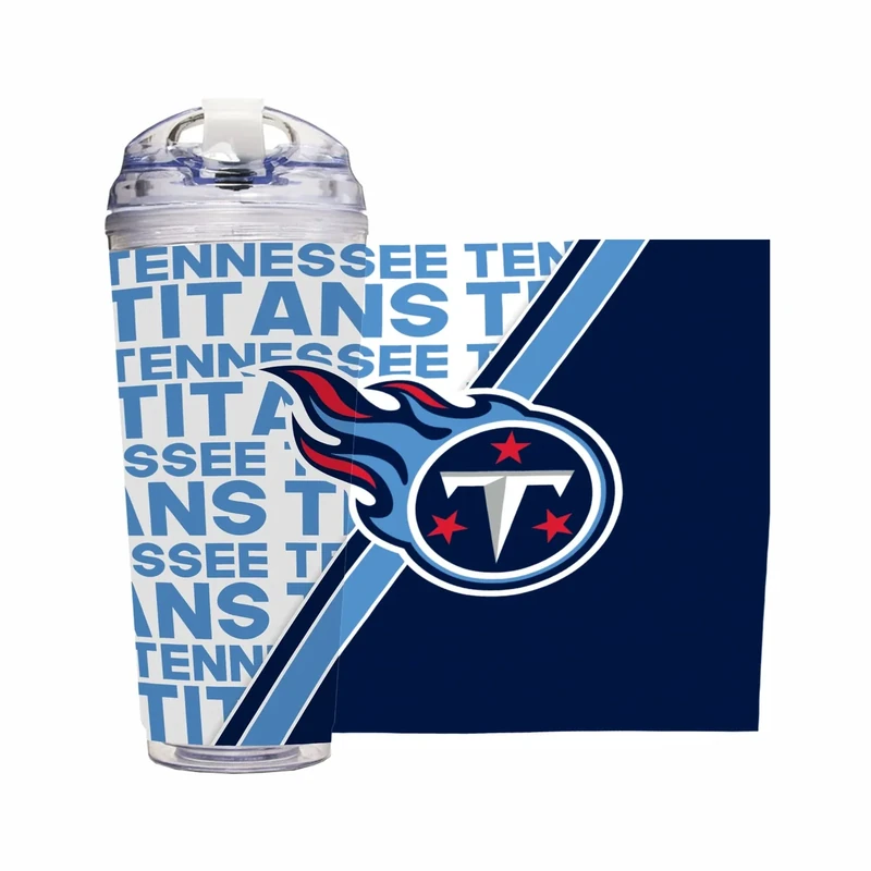 Rico Industries NFL Football Tennessee Titans 24oz Acrylic Tumbler with Hinged Lid
