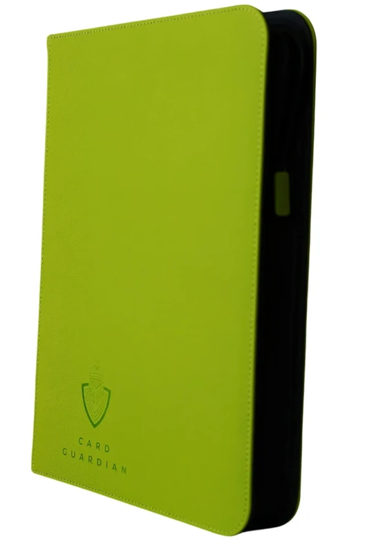 Card Guardian - Premium 4 Pocket Card Binder 160 Side Loading Pocket with Zipper for Trading Card Games TCG (Lime Green)