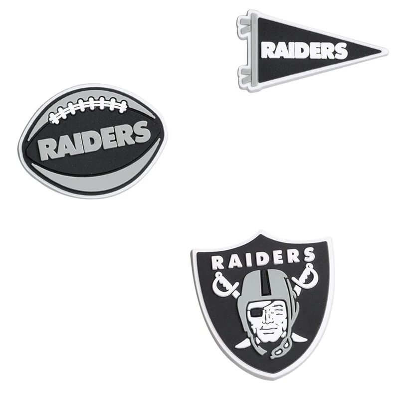 FOCO Las Vegas Raiders Shoe Decoration Charms - 3 Pack