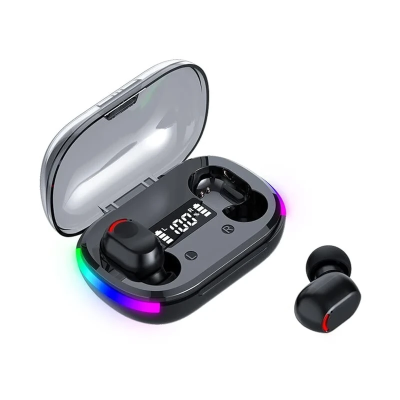 BD&M Wireless Earbuds, HiFi Digital LED Display Stereo Gaming Earbuds Bluetooth Headphones, TWS Wireless Earphones in-Ear Ear Buds, for Gaming, Workout, Sports, Work, Running, Gym