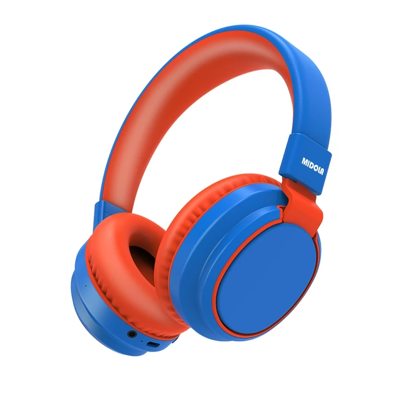 Midola Kids Headphones - BT5.4, 68h Play, Safe Volume, Foldable - Blue