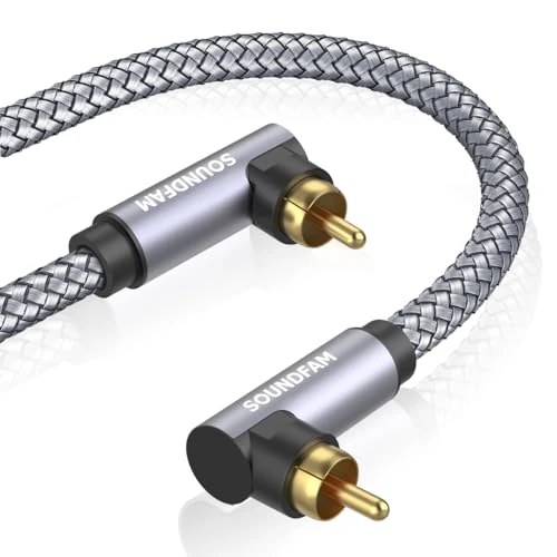 SOUNDFAM Dual 90 Degree RCA Cable 2M - Image 1