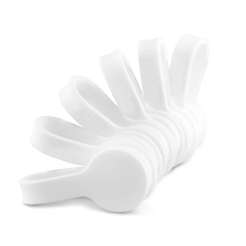 Viaky 6PCS Silicone Cable Straps Reusable Twist Noticeboard Fridge Magnets Ties Earbuds Cord Winder Wrap Bookmark Clips Wire Organizer In Office, Home, School, Kitchen (White)