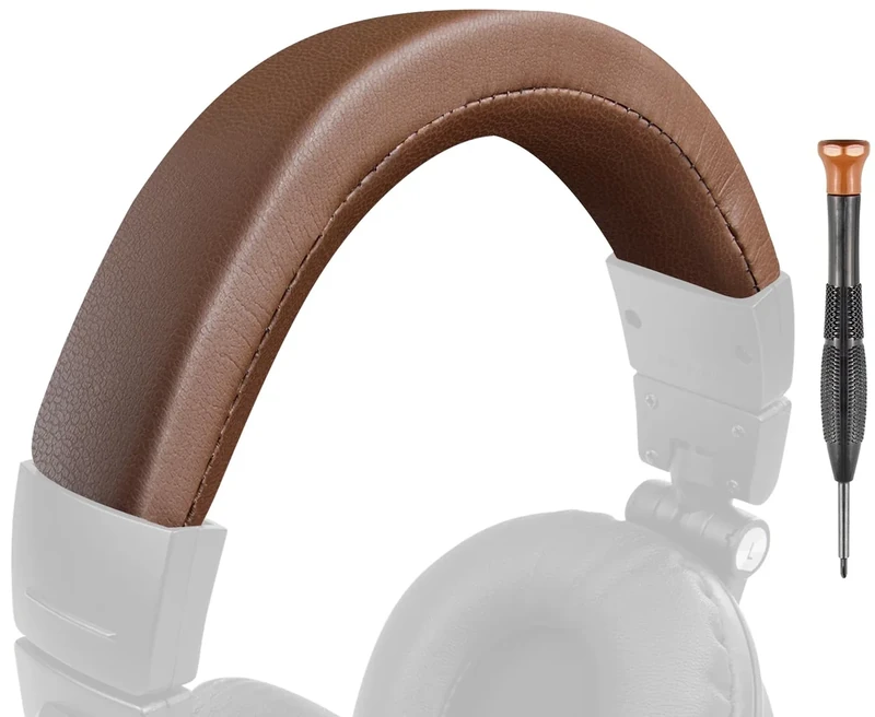 SOULWIT Headband Cover for Audio Technica ATH M50, M50X, M50XWH, M50XBT, M50XBT2, M50S/LE Headphones, Replacement Headstrap Pad Repair Part (Coffee)