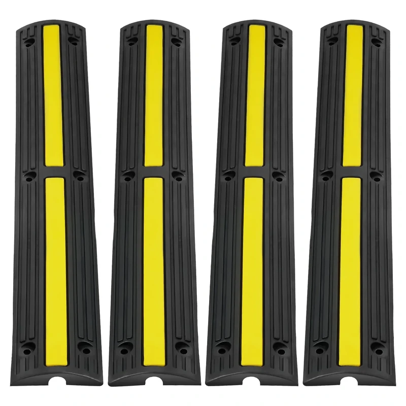 VEVOR 3.28 ft Cord Cover Ramp - 4 Pack, 18000 lb Axle, Duty Speed Bump