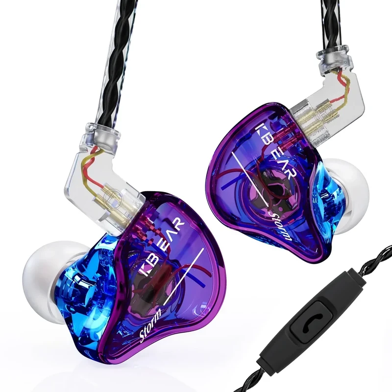 YINYOO KBEAR Storm Pro In-Ear Monitor Earphones - Wired Hi-Res OFC
