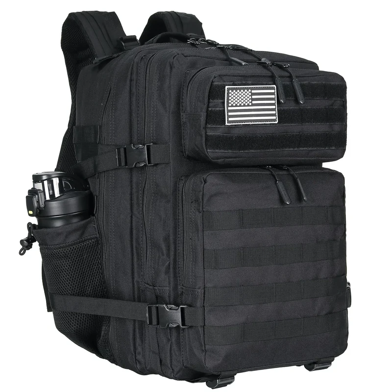 Lovelinks21 45L Tactical Assault Backpack 3 day assault pack with Molle Waterproof backpack Rucksack for Tactical Backpacks (Black)