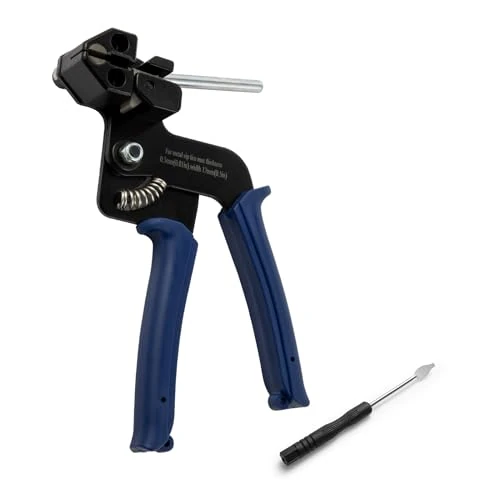OFFO Stainless Steel Cable Tie Gun,Metal tie wrap Gun and Cable Tie Tool for Metal Cable Ties, Stainless Steel Cable Ties Tensioning and Cutting, Two Hand to Operate to Heavy Duty Zip Ties