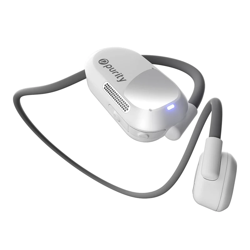 Purity Air Open Ear Headphones - True Air Conduction Wireless Bluetooth Open Ear Earbuds with Dual Mic for iPhone/Android - Secured Long Wearing Comfort, Sports Sweat Resistant (White/Grey) - Image 1