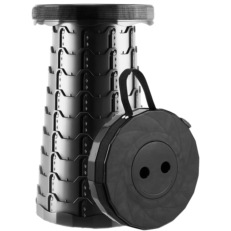 Doseno Upgraded Foldable Stool Thickened, Portable Collapsible Stool Retractable Stool for Fishing, Hiking Tours, BBQ, Parties, Outdoor Activities