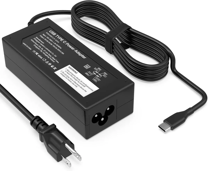 GKLSPL 65W USB-C Laptop Charger - Dell, XPS, Chromebook Compatible