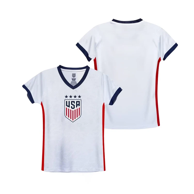 Icon Sports U.S.Women Soccer Game Day Tee - Officially Licensed Unisex Youth Short Sleeve T-Shirt 81 White Red M