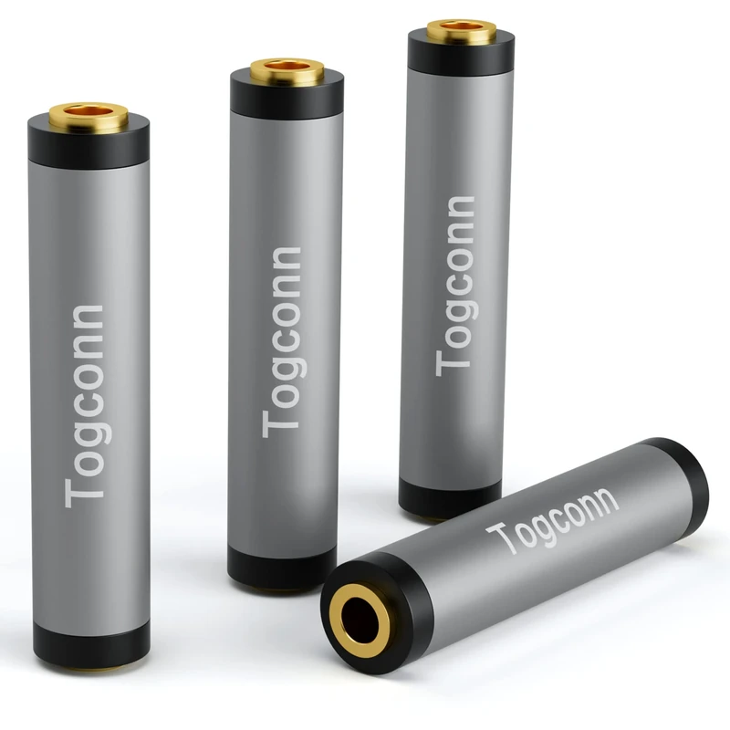 1/8 Inch TRS AUX Female to Female Gold-Plated Coupler (4 Pack),1/8" Stereo Jack to 1/8" Stereo Jack Adapter, 3.5mm Stereo Extension Audio Aux Cord Converter Connector for Headphones, Car Stereo