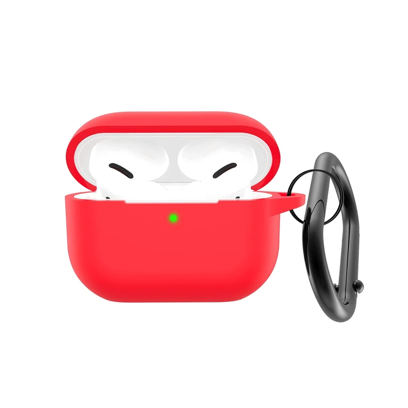 AGAOSH for Airpods Pro 2 Case Cover, Soft Silicone Skin Protective Case with Keychain, Front LED Visible, Red