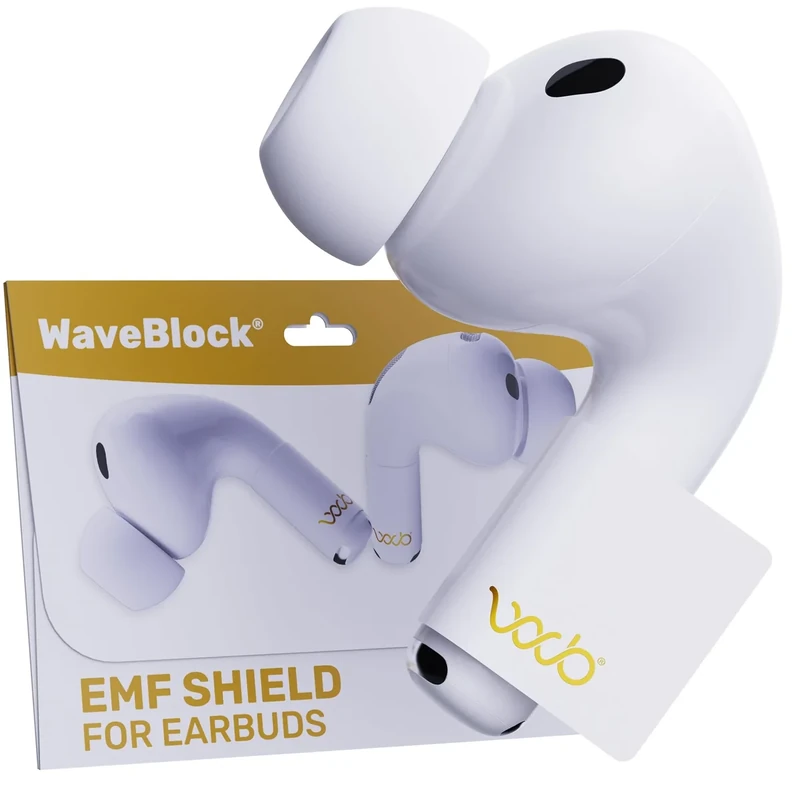 WaveBlock EMF Shield for AirPods - Tested 5G Reduction 4-Pack Black - Image 1