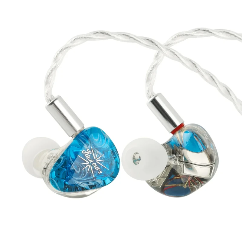 Linsoul Kiwi Ears Orchestra Lite Performance Custom 8BA in-Ear Monitor IEM with Detachable 4-core 7N Oxygen-Free Copper OFC Cable, Handcrafts Faceplate for Audiophile Studio Musician (Blue)