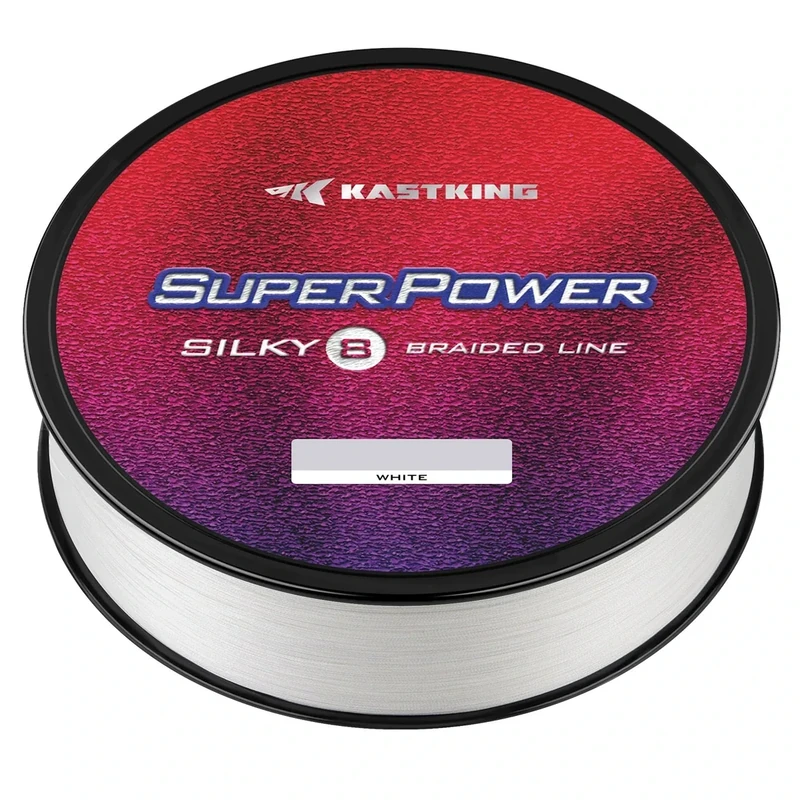 KastKing Superpower Silky8 Braided Fishing Line, White, 8 Strands, 6 LB, 500 Yds
