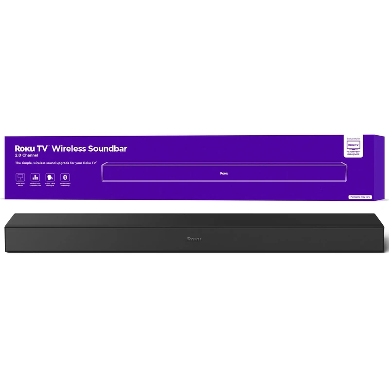 Roku Wireless Soundbar for Roku TV - Enhanced Stereo & Clear Dialogue