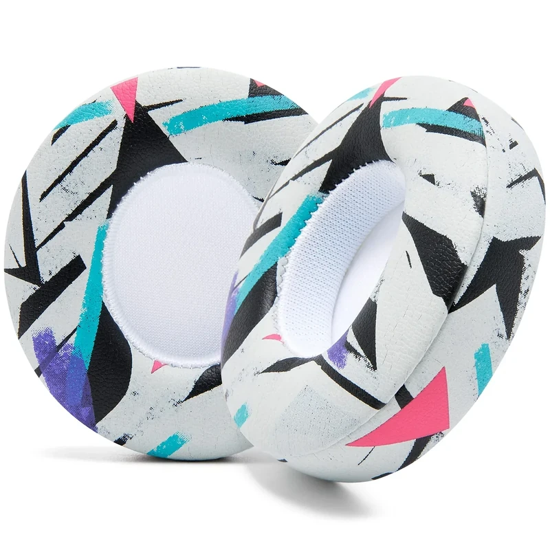 WC Extra Thick Replacement Earpads for Beats Solo 2 & 3 by Wicked Cushions - Ear Pads for Beats Solo 2 & 3 Wireless ON-Ear Headphones - Soft Leather, Luxury Memory Foam, Strong Adhesive | 90's White