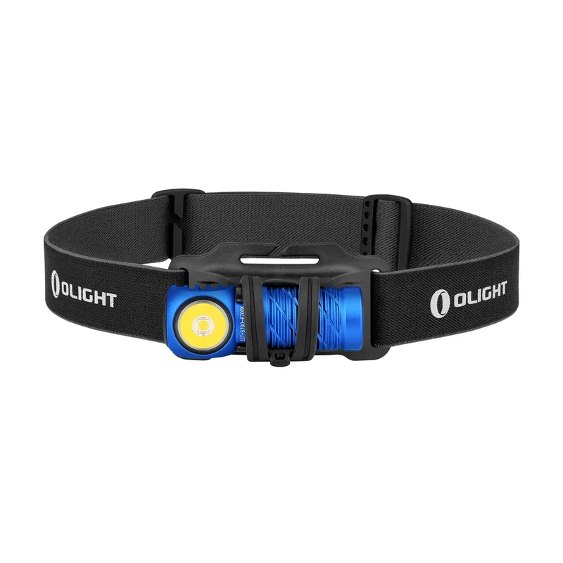 OLIGHT Perun 2 Mini LED Headlamp 1100 Lumens Rechargeable, Right Angle Flashlight with Headband, EDC Handheld Flashlight for Camping, Running, Outdoor, Power Outage (Blue Cool White: 5700~6700K)
