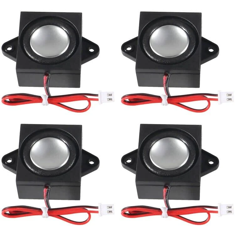 DWEII 4 PCS 4 Ohm 3 Watt Mini Speaker 4ohm 3w Loundspeaker Micro Speaker for Arduino with11mm Line Length JST-PH2.0mm-2 pin Terminal for Small Electronic Projects Advertising Machines LCD TV Monitors