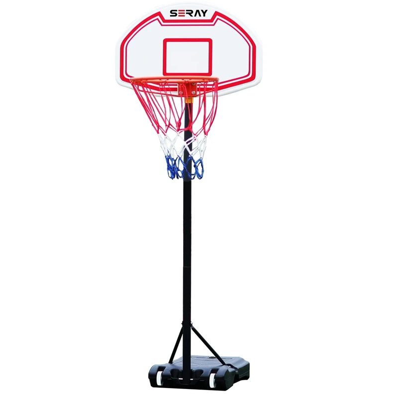 Seray Kids Basketball Hoop Outdoor 4.8-10FT 10s Adjustable, Basketball Hoop Gift for Kid/Adult/Toddler in Pool/Backyard/Indoor, Portable 44 in Shatterproof Backboard, Goal, Large Base