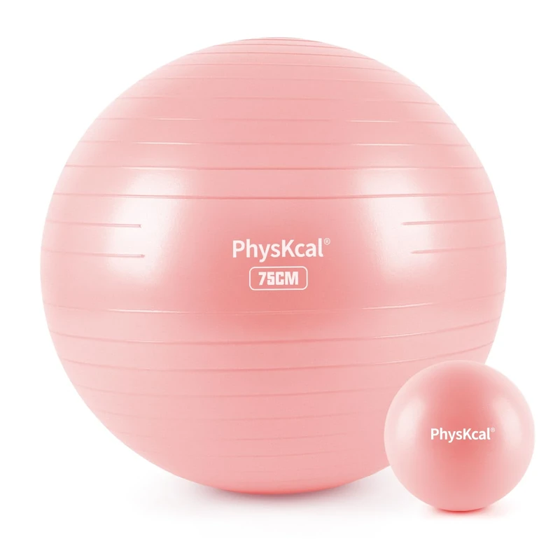 PhysKcal 75cm Rosy Thick Exercise Ball, Anti Burst, Anti-Slip, for Home, Gym and Office Use - Image 1