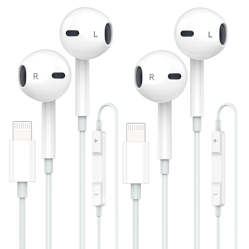 Cablex Apple MFi Earbuds - Wired for iPhone 14/13/12/11, 2 Pack