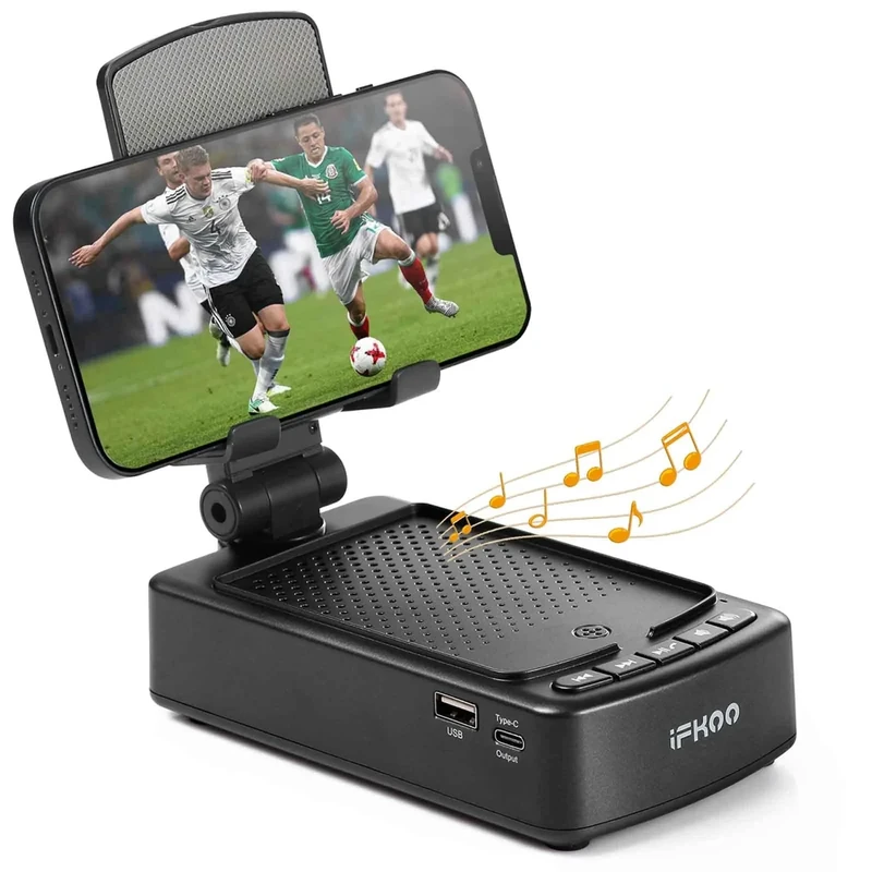 iFkoo Phone Stand with Bluetooth 5.3 Speaker - Gift for Him & Her