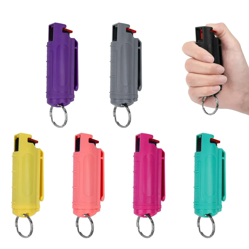 Mageloly Pepper Spray, 32 Bursts 2.0% MC Defense Spray Belt Clip Holder. Pepper Spray Keychain for Women Self Defense. Tear Gas with Quick Release for Easy Access Finger Grip 7 Packs - Image 1