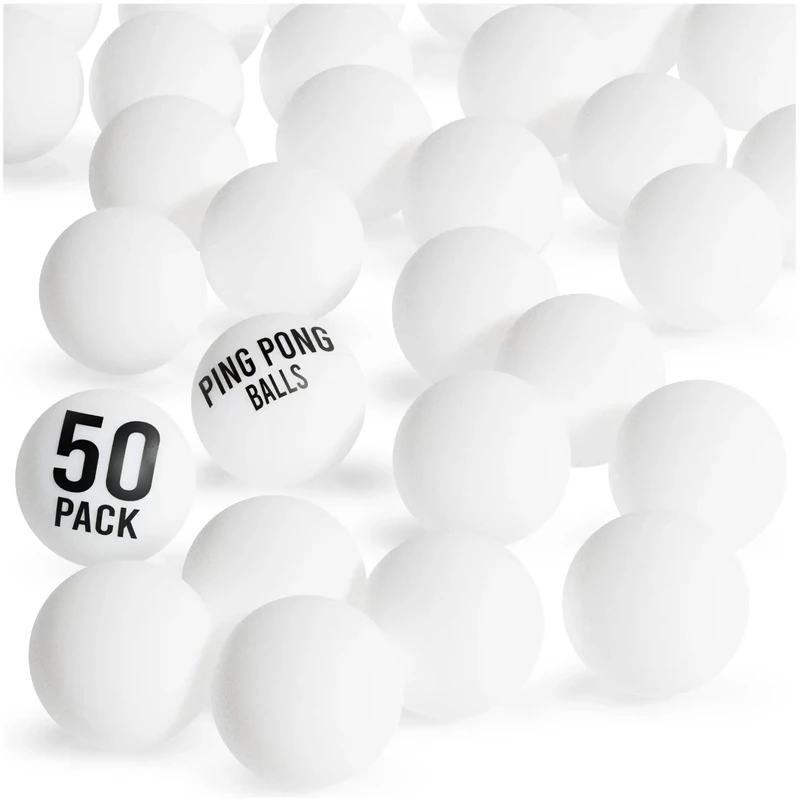 D-Xam 50 Pack White Ping Pong Balls 1 Star 40mm Official Size + Weight Professional ABS Table Tennis Ball for Training & Practice - Durable High Performance