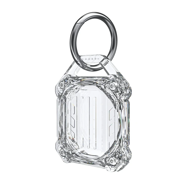 Dovick- Waterproof Airtag Keychain Holder Case,Screw Full Cover Compatible with Apple Air Tag Tracker Key Ring(Clear 1 Pack)