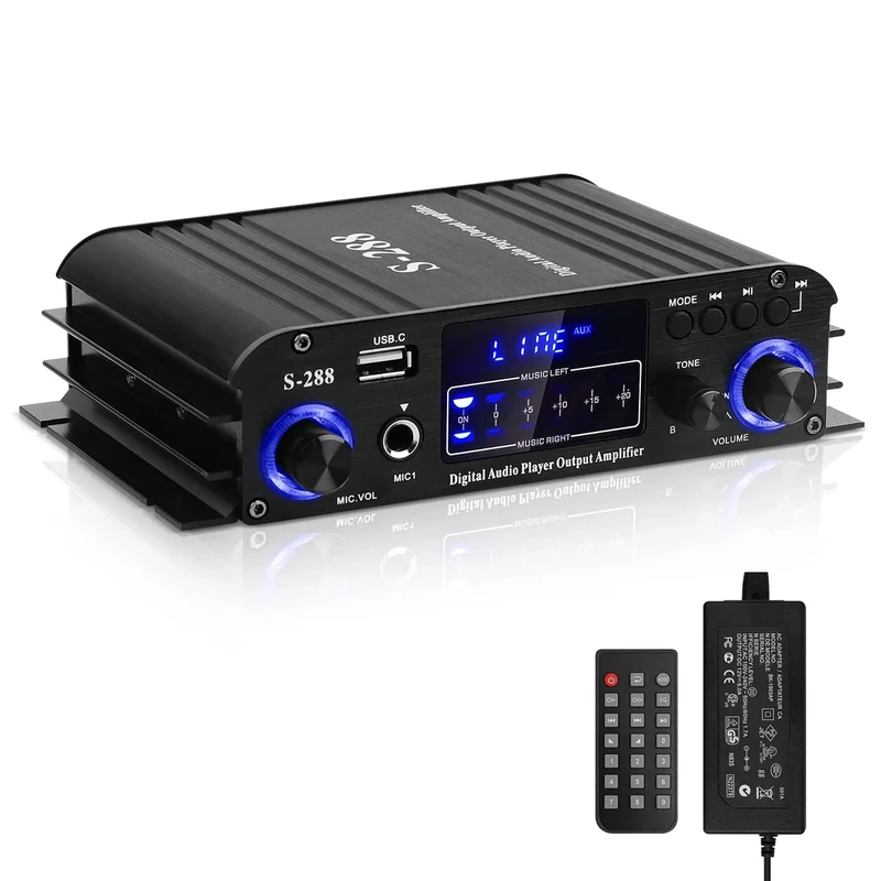ARRAROWN S-288 Bluetooth 5.0 4-Channel Mini HiFi Amplifier 40W x4