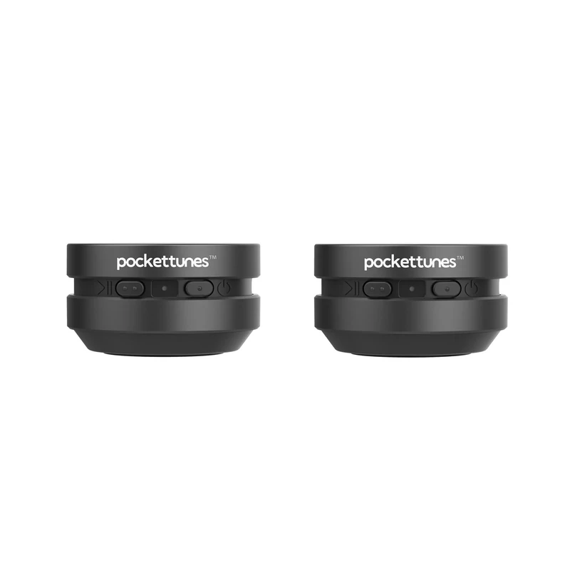 pockettunes Bone-Conduction Bluetooth 2-Pack Speakers - USB-C Recharge